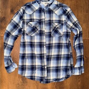 Urban Pipeline Blue and White Plaid Button-Down Shirt
